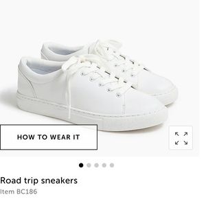 J Crew White Canvas Road Trip Platform sneakers